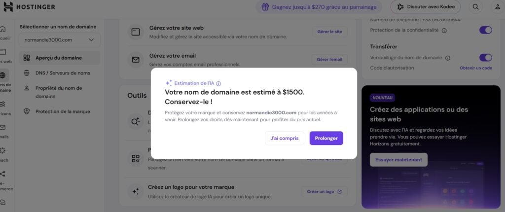 estimation site internet